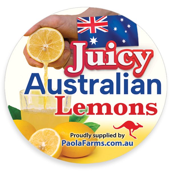 Juicy Australian Lemons supermarket branding
